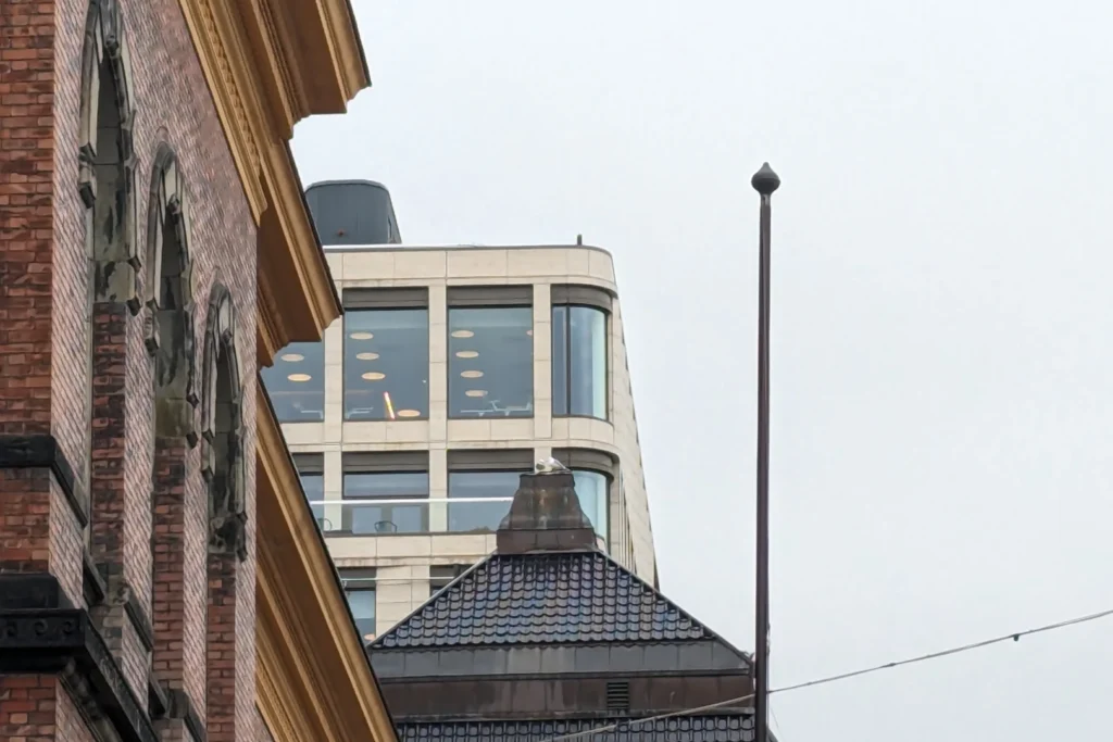 Rooftops of Universitetsgata 13, 11, and 1-9, Oslo 2024, by Tobias Rade Evensen